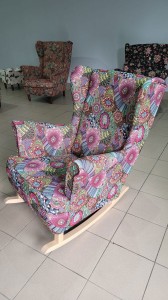 Fotel Uszak Geo boho na płozach