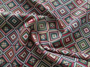 Tkanina żakardowa romby wielokolorowe szerokość 280 cm 