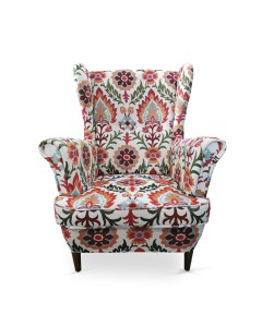 Fotel Uszak Czerwony Rojo hiszpański  na płozach 