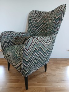 Fotel nowoczesny zygzak szerokość 75 cm 20 kolorów do wyboru